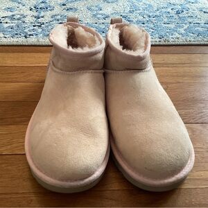 UGG Pink Short Shearling Lined Winter Boots